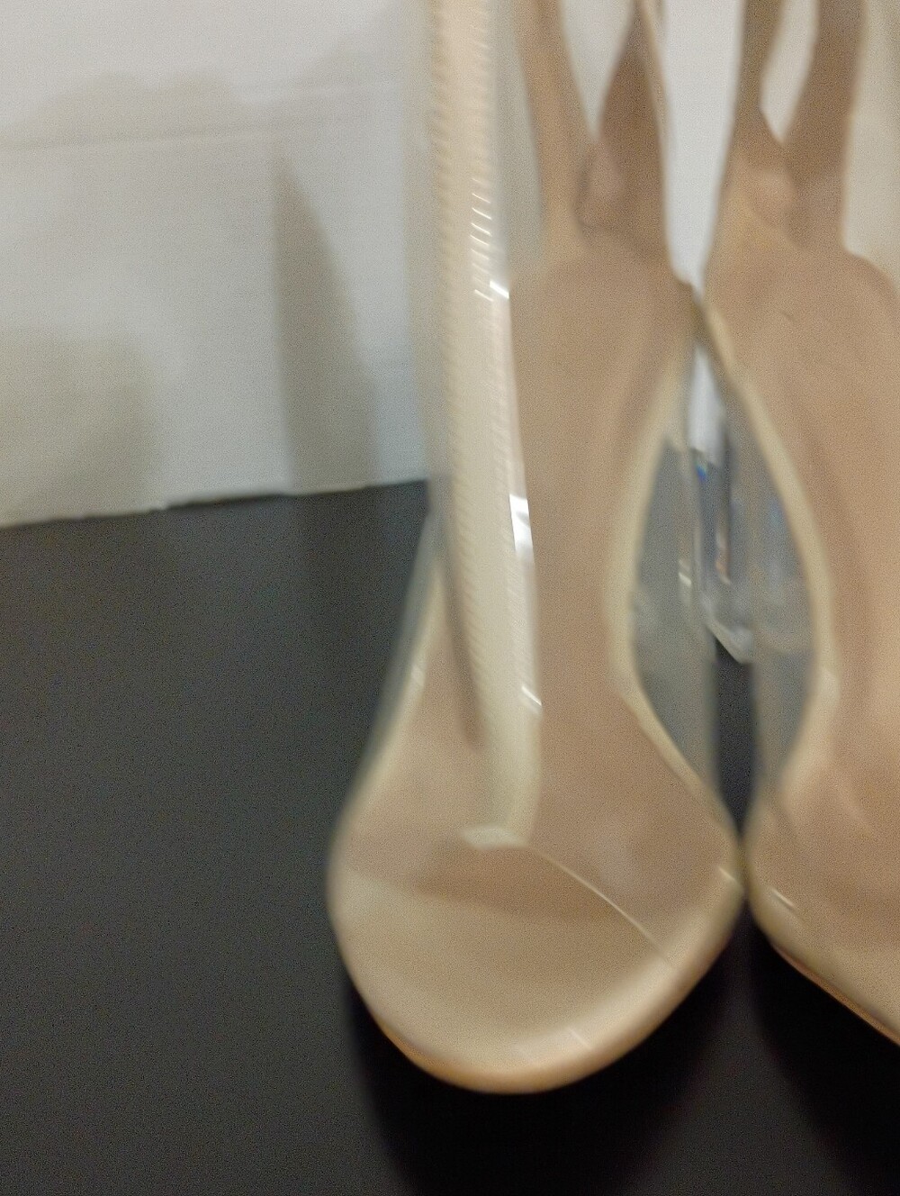 Yoki Nude Clear PVC Block Heel Ankle Sandals - Picture 4 of 8